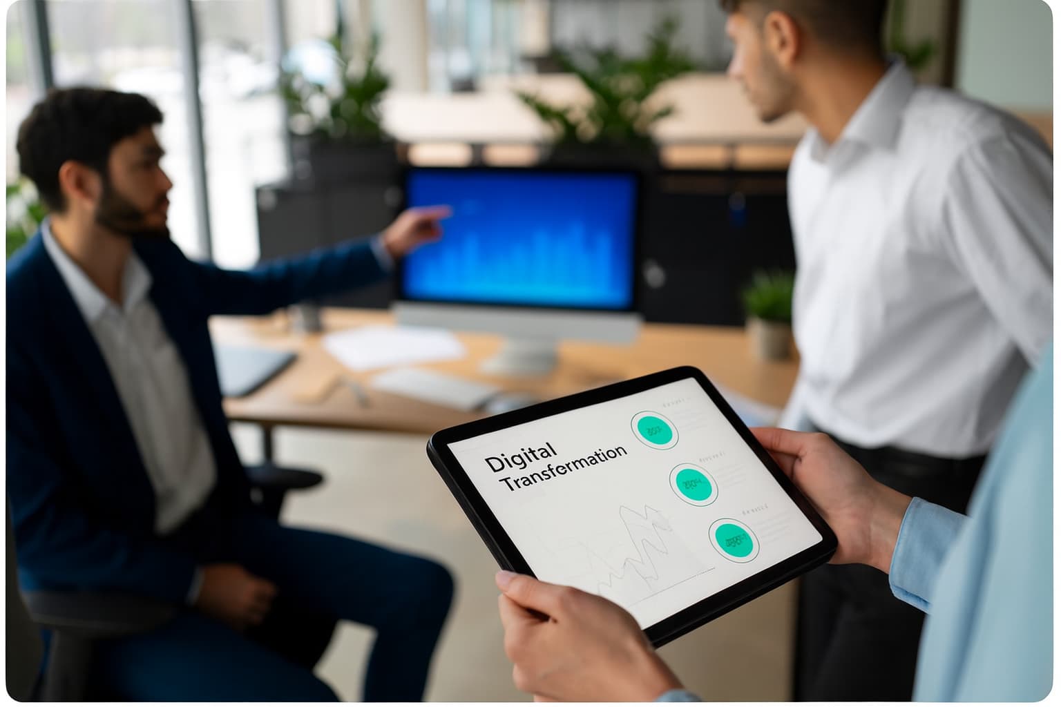Consultores de D-TEK brindando asesoría estratégica en tecnología para empresas